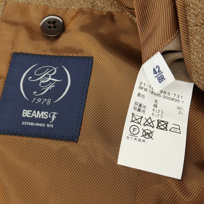 【中古】ビームスエフ BEAMS F ウールシルク 3つボタン テーラードジャケット ベージュブラウン【サイズ42】【 状態ランクB 】【 メンズ 】