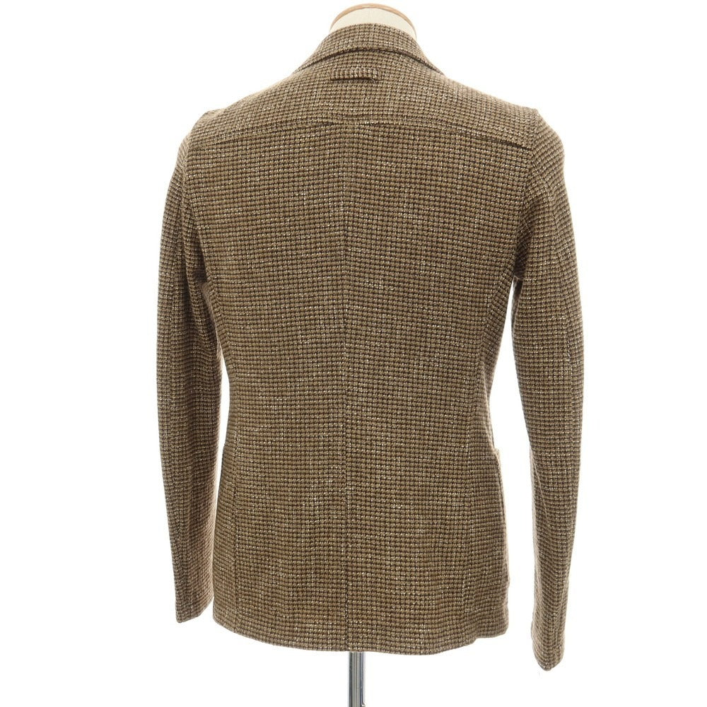 【中古】ティージャケット T-JACKET コットンウールナイロンアクリルポリエステル ダブル6B カジュアルジャケット ブラウンベージュxブラウン【サイズXS】【 状態ランクB 】【 メンズ 】