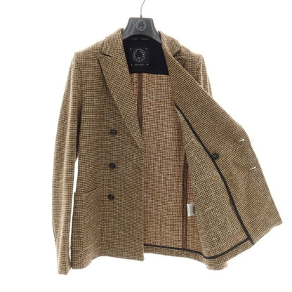 【中古】ティージャケット T-JACKET コットンウールナイロンアクリルポリエステル ダブル6B カジュアルジャケット ブラウンベージュxブラウン【サイズXS】【 状態ランクB 】【 メンズ 】