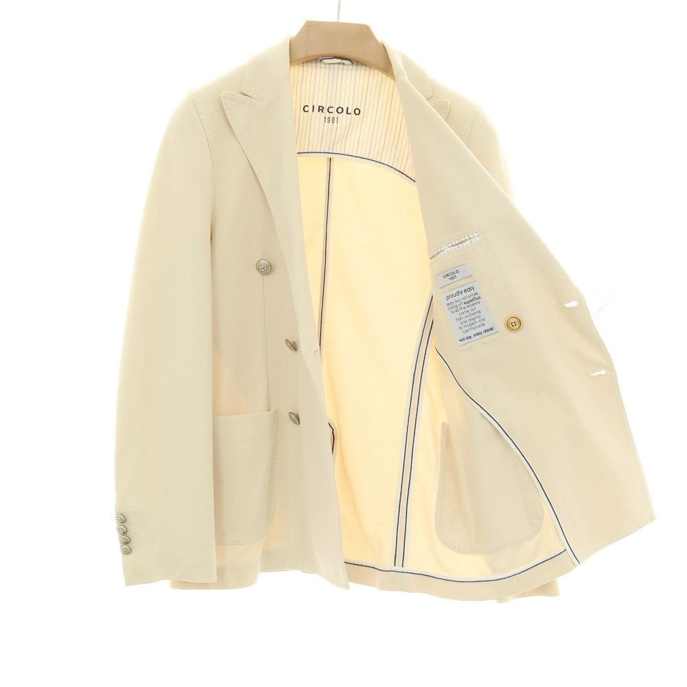【中古】チルコロ1901 CIRCOLO 1901 コットン ジャージー ダブル6B カジュアルジャケット アイボリー【サイズ42】【 状態ランクC 】【 メンズ 】
