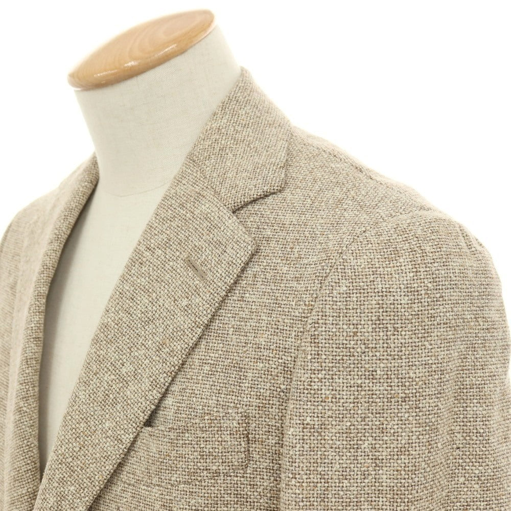 【中古】ビームスエフ BEAMS F ウールシルク 3B カジュアルジャケット ベージュ【サイズ42 8R】【 状態ランクB 】【 メンズ 】