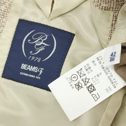 【中古】ビームスエフ BEAMS F ウールシルク 3B カジュアルジャケット ベージュ【サイズ42 8R】【 状態ランクB 】【 メンズ 】