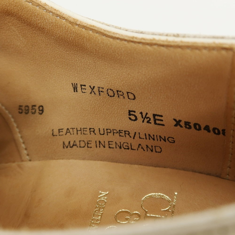 【中古】【未使用】クロケットアンドジョーンズ CROCKETT&amp;JONES WEXFORD カーフ ドレスシューズ クリーム【サイズ5 1/2E】【 状態ランクS 】【 メンズ 】