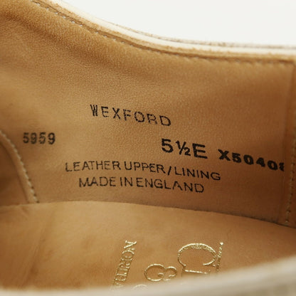 【中古】【未使用】クロケットアンドジョーンズ CROCKETT&amp;JONES WEXFORD カーフ ドレスシューズ クリーム【サイズ5 1/2E】【 状態ランクS 】【 メンズ 】