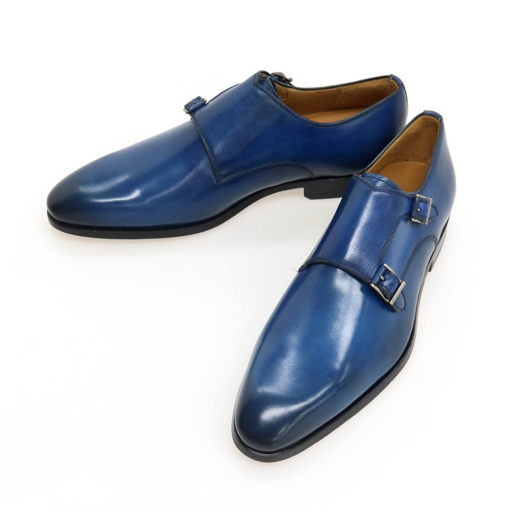 【中古】【未使用】マグナーニ MAGNANNI カーフ レザー ドレスシューズ ブルー【サイズ39】【 状態ランクS 】【 メンズ 】