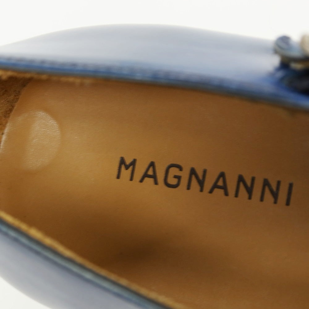 【中古】【未使用】マグナーニ MAGNANNI カーフ レザー ドレスシューズ ブルー【サイズ39】【 状態ランクS 】【 メンズ 】