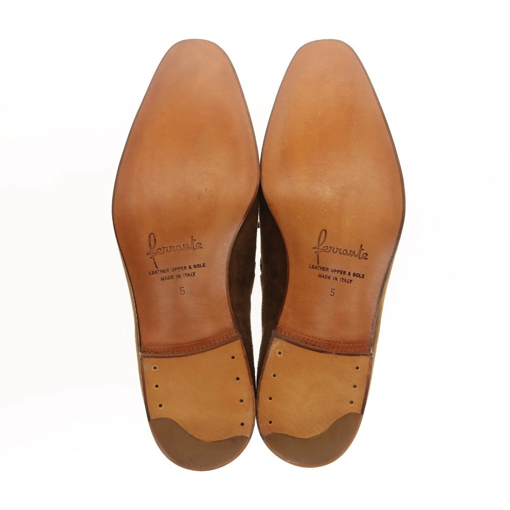 【中古】フェランテ FERRANTE スエード ローファー ブラウン【サイズ5】【 状態ランクA 】【 メンズ 】