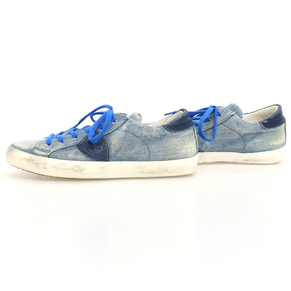 【中古】フィリップモデル PHILIPPE MODEL USED加工 デニム スニーカー ブルー【サイズ39】【 状態ランクA 】【 メンズ 】