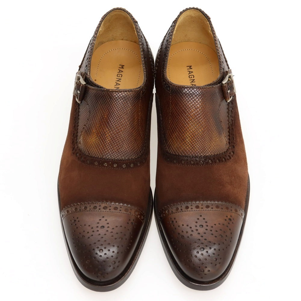 【中古】【未使用】マグナーニ MAGNANNI レザー スエード ドレスシューズ ブラウン【サイズ38】【 状態ランクS 】【 メンズ 】