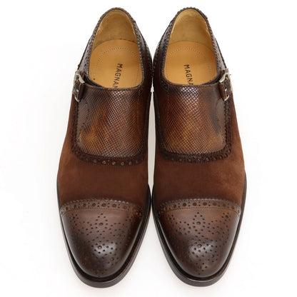 【中古】【未使用】マグナーニ MAGNANNI レザー スエード ドレスシューズ ブラウン【サイズ38】【 状態ランクS 】【 メンズ 】