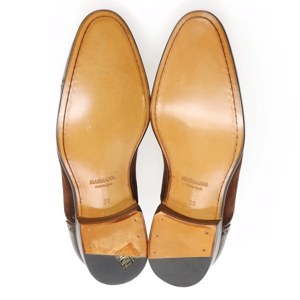 【中古】【未使用】マグナーニ MAGNANNI レザー スエード ドレスシューズ ブラウン【サイズ38】【 状態ランクS 】【 メンズ 】