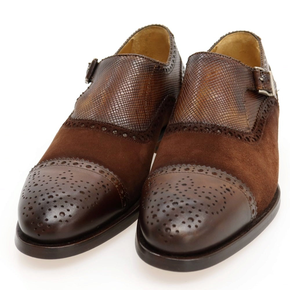 【中古】【未使用】マグナーニ MAGNANNI レザー スエード ドレスシューズ ブラウン【サイズ38】【 状態ランクS 】【 メンズ 】