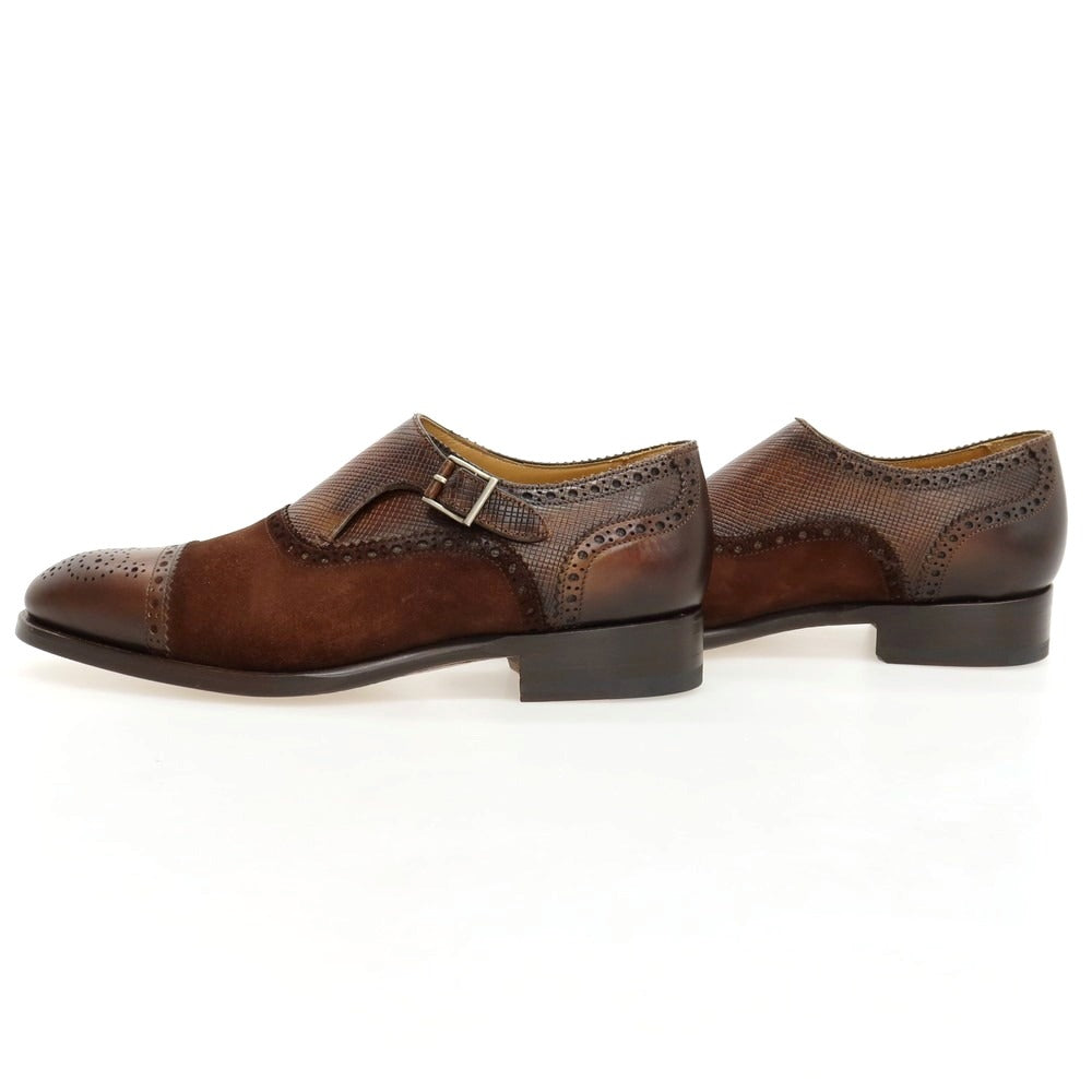 【中古】【未使用】マグナーニ MAGNANNI レザー スエード ドレスシューズ ブラウン【サイズ38】【 状態ランクS 】【 メンズ 】