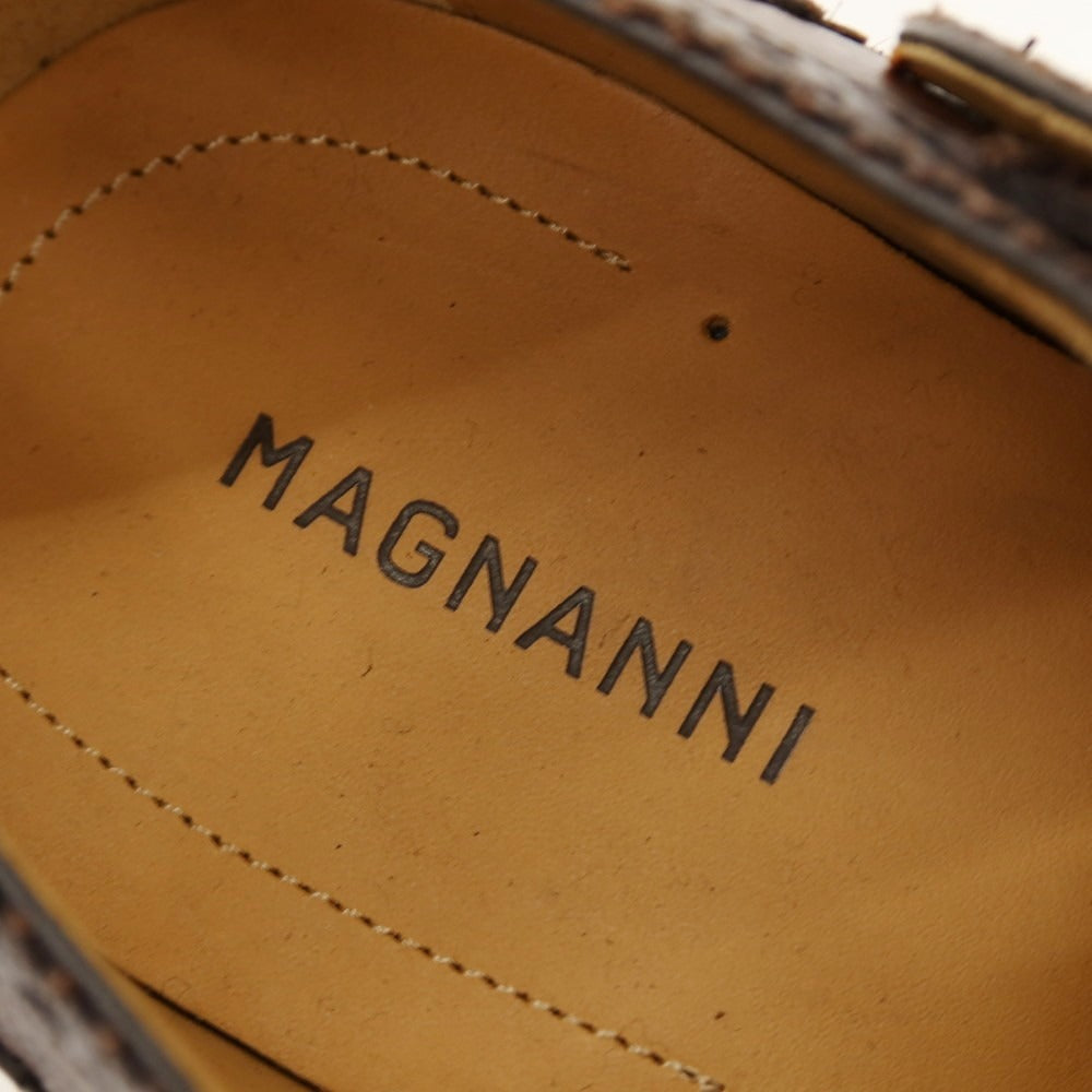【中古】【未使用】マグナーニ MAGNANNI レザー スエード ドレスシューズ ブラウン【サイズ38】【 状態ランクS 】【 メンズ 】