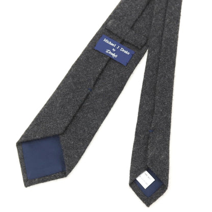 【中古】ドレイクス DRAKES カシミヤ 無地ネクタイ ダークグレー【 状態ランクB 】【 メンズ 】