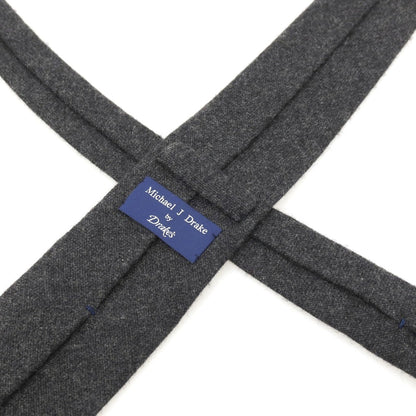 【中古】ドレイクス DRAKES カシミヤ 無地ネクタイ ダークグレー【 状態ランクB 】【 メンズ 】