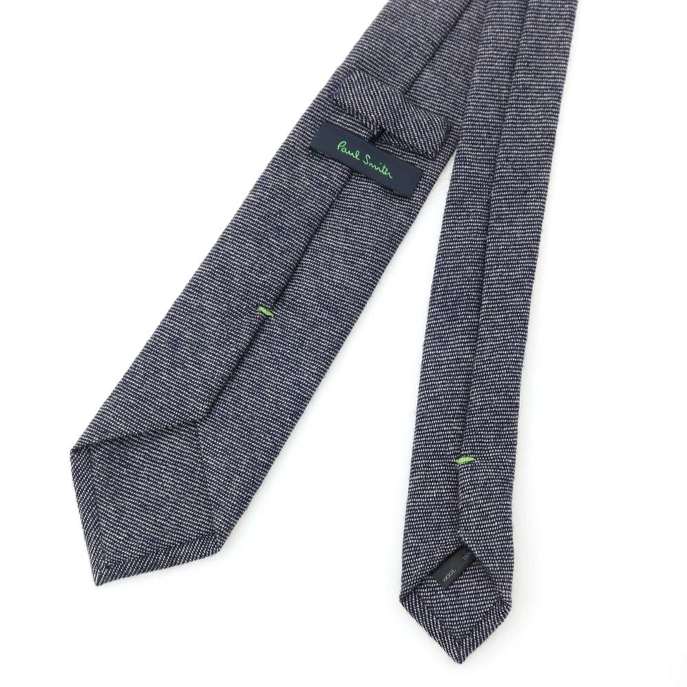 【中古】ポールスミス Paul Smith ウール 無地ネクタイ ネイビー【 状態ランクB 】【 メンズ 】