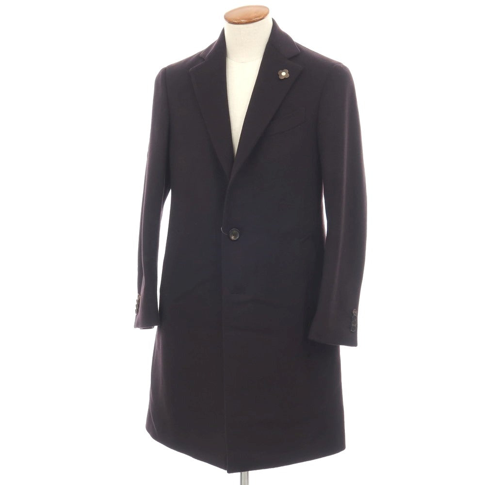 【中古】ラルディーニ LARDINI ウール チェスターフィールドコート ダークネイビー【サイズ46 7REG】【 状態ランクB 】【 メンズ 】