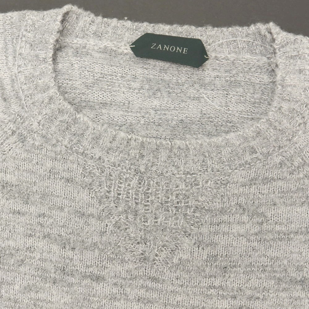 【中古】ザノーネ ZANONE ウールナイロン クルーネック プルオーバーニット グレー【サイズ48】【 状態ランクB 】【 メンズ 】