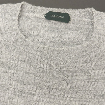 【中古】ザノーネ ZANONE ウールナイロン クルーネック プルオーバーニット グレー【サイズ48】【 状態ランクB 】【 メンズ 】