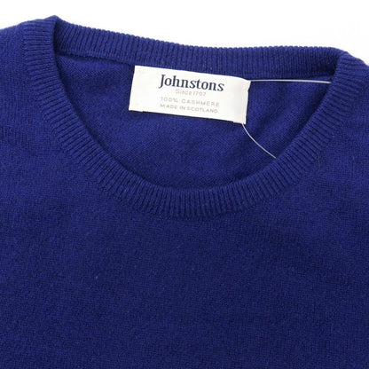 【中古】ジョンストンズ JOHNSTONS カシミヤ クルーネック プルオーバーニット ロイヤルブルー【サイズ38（97cm）】【 状態ランクB 】【 メンズ 】