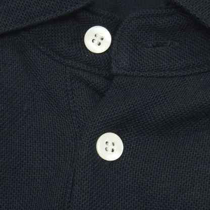【中古】バーニーズニューヨーク BARNEYS NEWYORK コットン 鹿の子 半袖ポロシャツ ネイビー【サイズL】【 状態ランクC 】【 メンズ 】