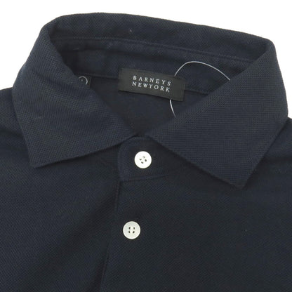 【中古】バーニーズニューヨーク BARNEYS NEWYORK コットン 鹿の子 半袖ポロシャツ ネイビー【サイズL】【 状態ランクC 】【 メンズ 】