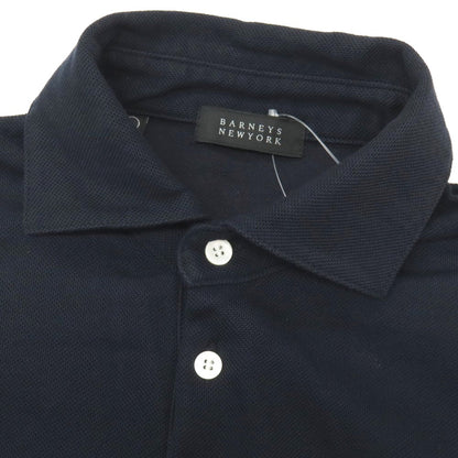 【中古】バーニーズニューヨーク BARNEYS NEWYORK コットン 鹿の子 半袖ポロシャツ ネイビー【サイズL】【 状態ランクC 】【 メンズ 】