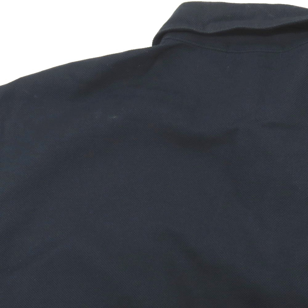 【中古】バーニーズニューヨーク BARNEYS NEWYORK コットン 鹿の子 半袖ポロシャツ ネイビー【サイズL】【 状態ランクC 】【 メンズ 】