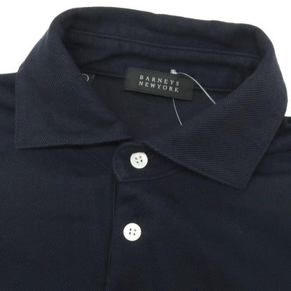 【中古】バーニーズニューヨーク BARNEYS NEWYORK コットン 鹿の子 半袖ポロシャツ ネイビー【サイズL】【 状態ランクC 】【 メンズ 】