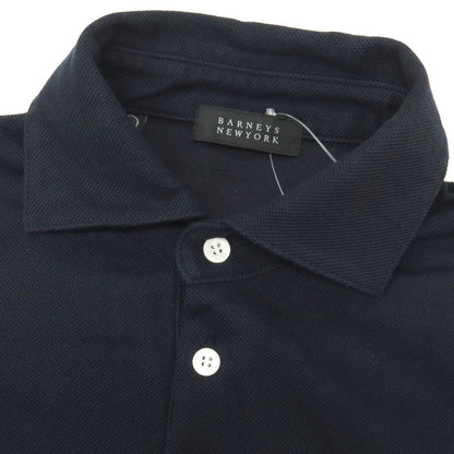 【中古】バーニーズニューヨーク BARNEYS NEWYORK コットン 鹿の子 半袖ポロシャツ ネイビー【サイズL】【 状態ランクC 】【 メンズ 】