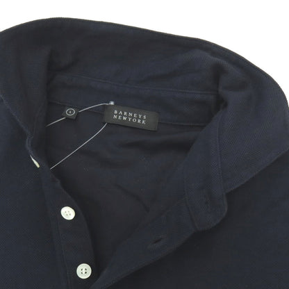 【中古】バーニーズニューヨーク BARNEYS NEWYORK コットン 鹿の子 半袖ポロシャツ ネイビー【サイズL】【 状態ランクC 】【 メンズ 】
