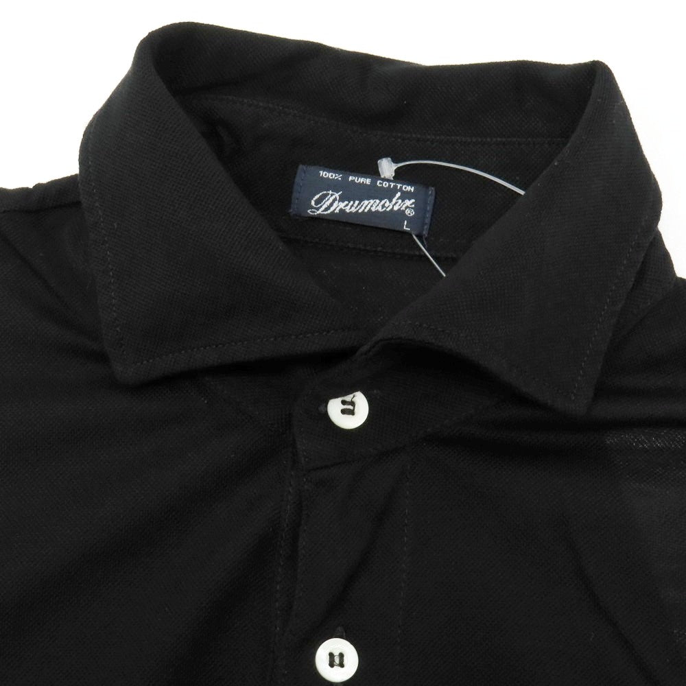 【中古】ドルモア DRUMOHR コットン 半袖ポロシャツ ブラック【サイズL】【 状態ランクB 】【 メンズ 】