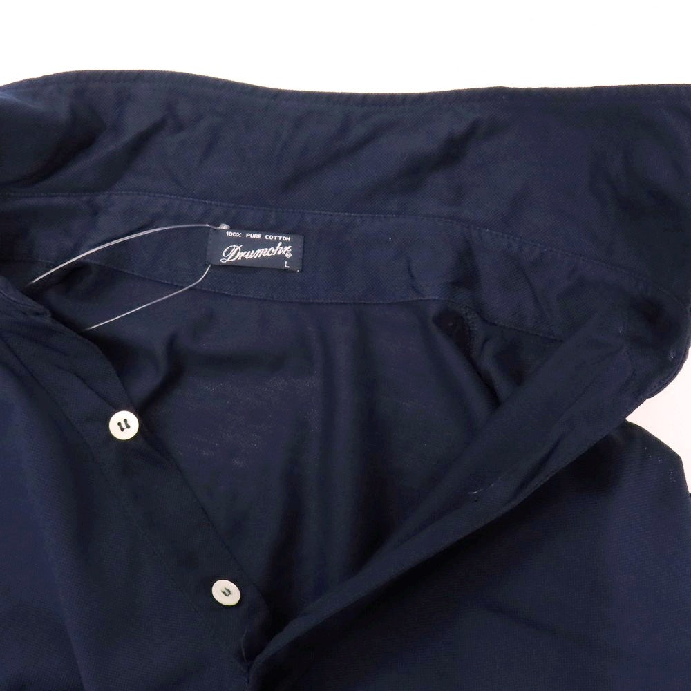 【中古】ドルモア DRUMOHR コットン 半袖ポロシャツ ネイビー【サイズL】【 状態ランクC 】【 メンズ 】