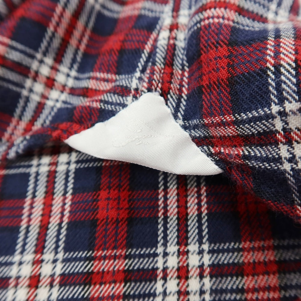 【中古】フィナモレ Finamore コットン チェック カッタウェイ カジュアルシャツ ネイビーxレッド【サイズ40】【 状態ランクB 】【 メンズ 】