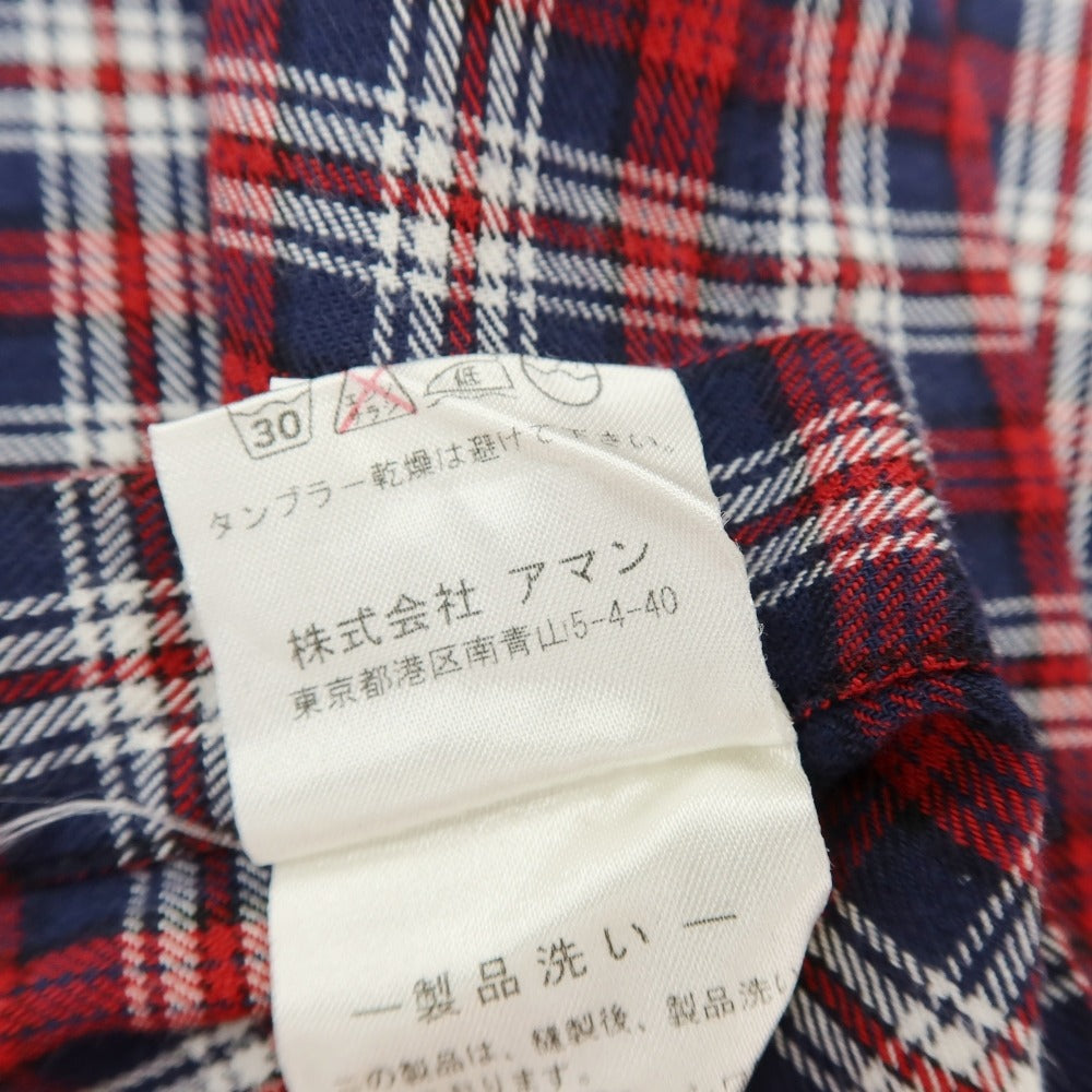 【中古】フィナモレ Finamore コットン チェック カッタウェイ カジュアルシャツ ネイビーxレッド【サイズ40】【 状態ランクB 】【 メンズ 】