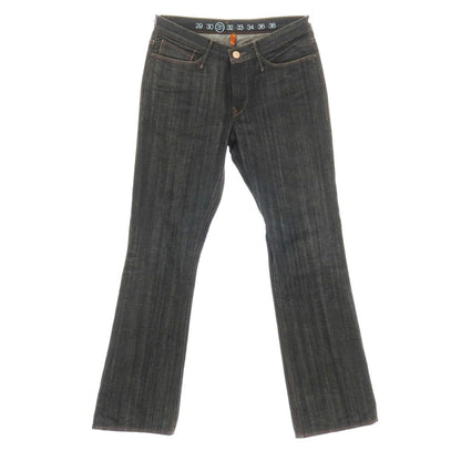 【中古】アーネストソーン earnest sewn コットン フレアシルエット デニムパンツ ジーンズ ブラック【サイズ31】【 状態ランクB 】【 メンズ 】