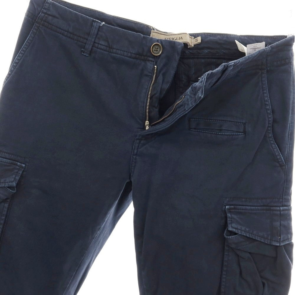 【中古】シビリア SIVIGLIA ストレッチ コットン カーゴパンツ ネイビー【サイズ33】【 状態ランクC 】【 メンズ 】