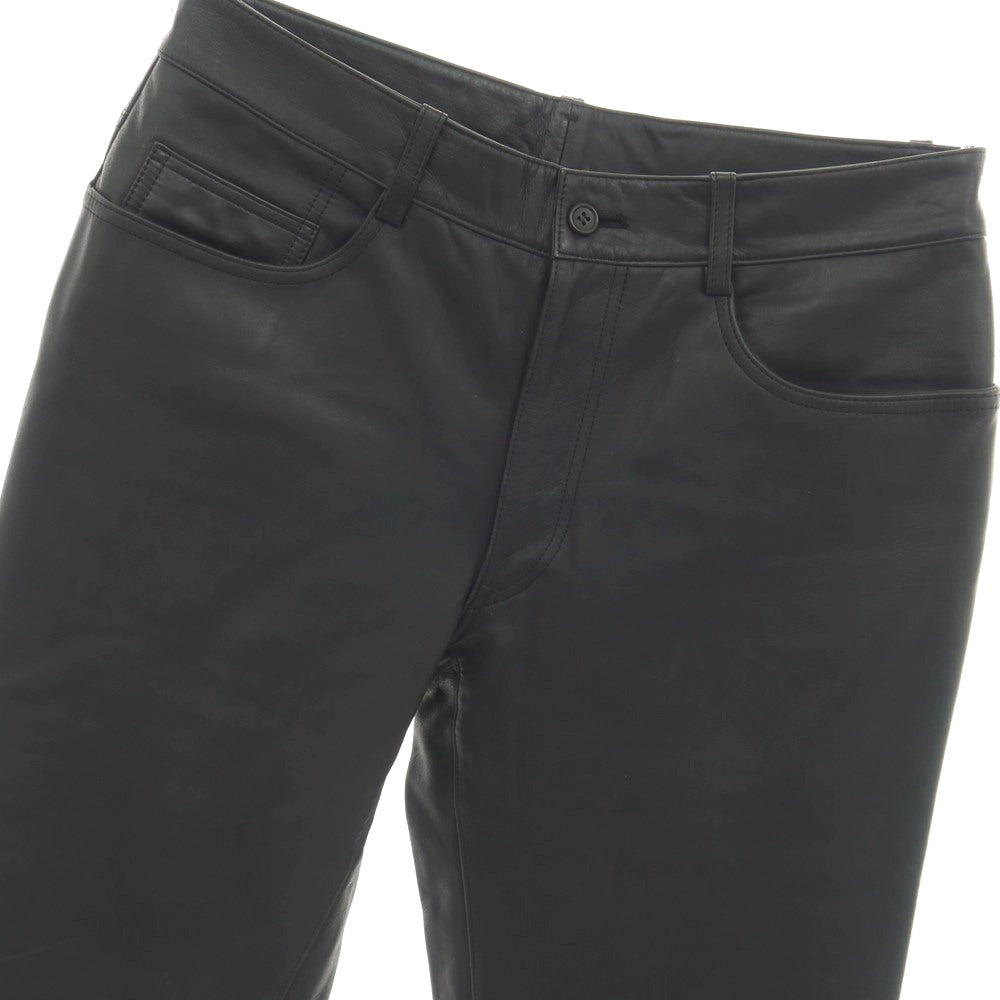 【中古】ポールスミスコレクション PAUL SMITH COLLECTION 牛革 カウレザー 5ポケットパンツ ブラック【サイズ80cm】【 状態ランクC 】【 メンズ 】