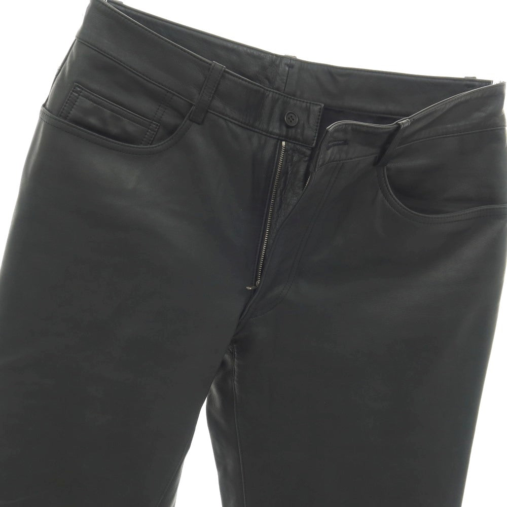 【中古】ポールスミスコレクション PAUL SMITH COLLECTION 牛革 カウレザー 5ポケットパンツ ブラック【サイズ80cm】【 状態ランクC 】【 メンズ 】