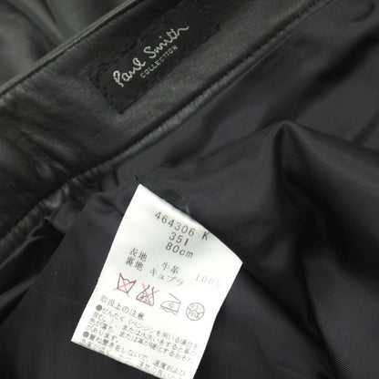 【中古】ポールスミスコレクション PAUL SMITH COLLECTION 牛革 カウレザー 5ポケットパンツ ブラック【サイズ80cm】【 状態ランクC 】【 メンズ 】
