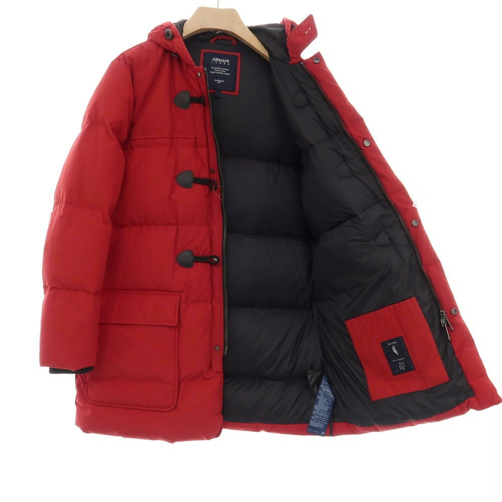 【中古】アルマーニ ジーンズ ARMANI JEANS コットンポリエステル ダッフル仕様 ダウンコート レッド【サイズ48】【 状態ランクB 】【 メンズ 】