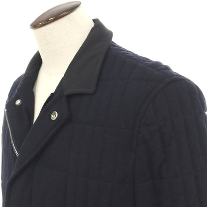 【中古】アルマーニ コレッツォーニ ARMANI COLLEZIONI ウール混 襟異素材切替 中綿キルティング カジュアルジャケット ネイビー【サイズ50】【 状態ランクC 】【 メンズ 】