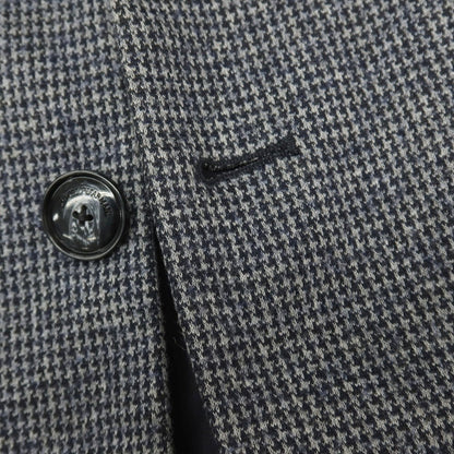 【中古】エンポリオ アルマーニ EMPORIO ARMANI ウール混 ハウンドトゥース 手裏剣千鳥 フード付き カジュアルジャケット グレーxネイビー【サイズ48】【 状態ランクB 】【 メンズ 】