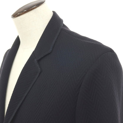【中古】アルマーニ コレッツォーニ ARMANI COLLEZIONI ナイロン ジャージー ヘリンボーン 2B カジュアルジャケット ネイビー【サイズL】【 状態ランクB 】【 メンズ 】