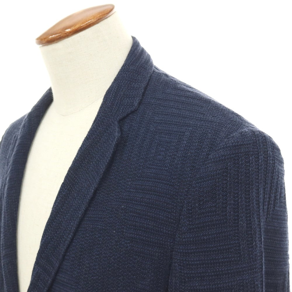 【中古】エンポリオ アルマーニ EMPORIO ARMANI コットンリネン 2B カジュアルジャケット ネイビー【サイズ46】【 状態ランクB 】【 メンズ 】