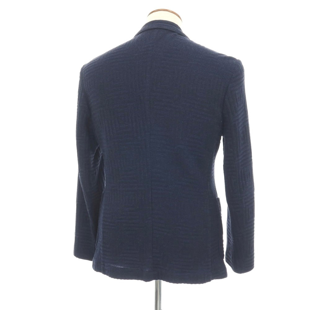 【中古】エンポリオ アルマーニ EMPORIO ARMANI コットンリネン 2B カジュアルジャケット ネイビー【サイズ46】【 状態ランクB 】【 メンズ 】