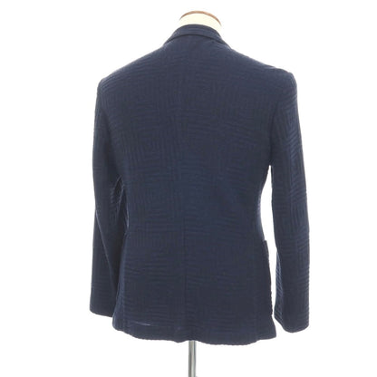 【中古】エンポリオ アルマーニ EMPORIO ARMANI コットンリネン 2B カジュアルジャケット ネイビー【サイズ46】【 状態ランクB 】【 メンズ 】
