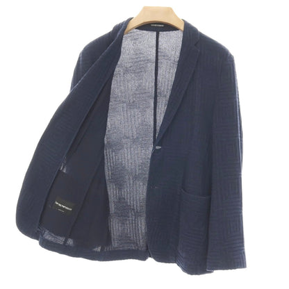 【中古】エンポリオ アルマーニ EMPORIO ARMANI コットンリネン 2B カジュアルジャケット ネイビー【サイズ46】【 状態ランクB 】【 メンズ 】