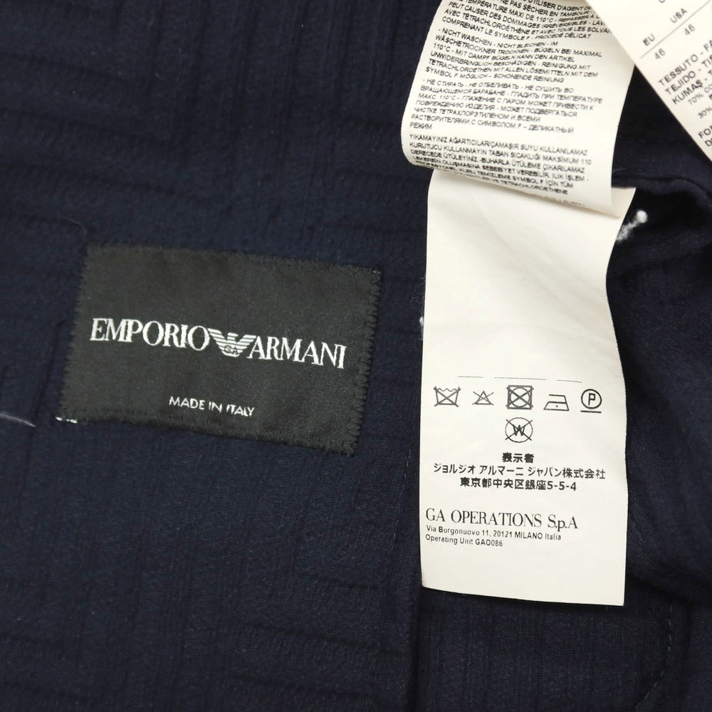 【中古】エンポリオ アルマーニ EMPORIO ARMANI コットンリネン 2B カジュアルジャケット ネイビー【サイズ46】【 状態ランクB 】【 メンズ 】